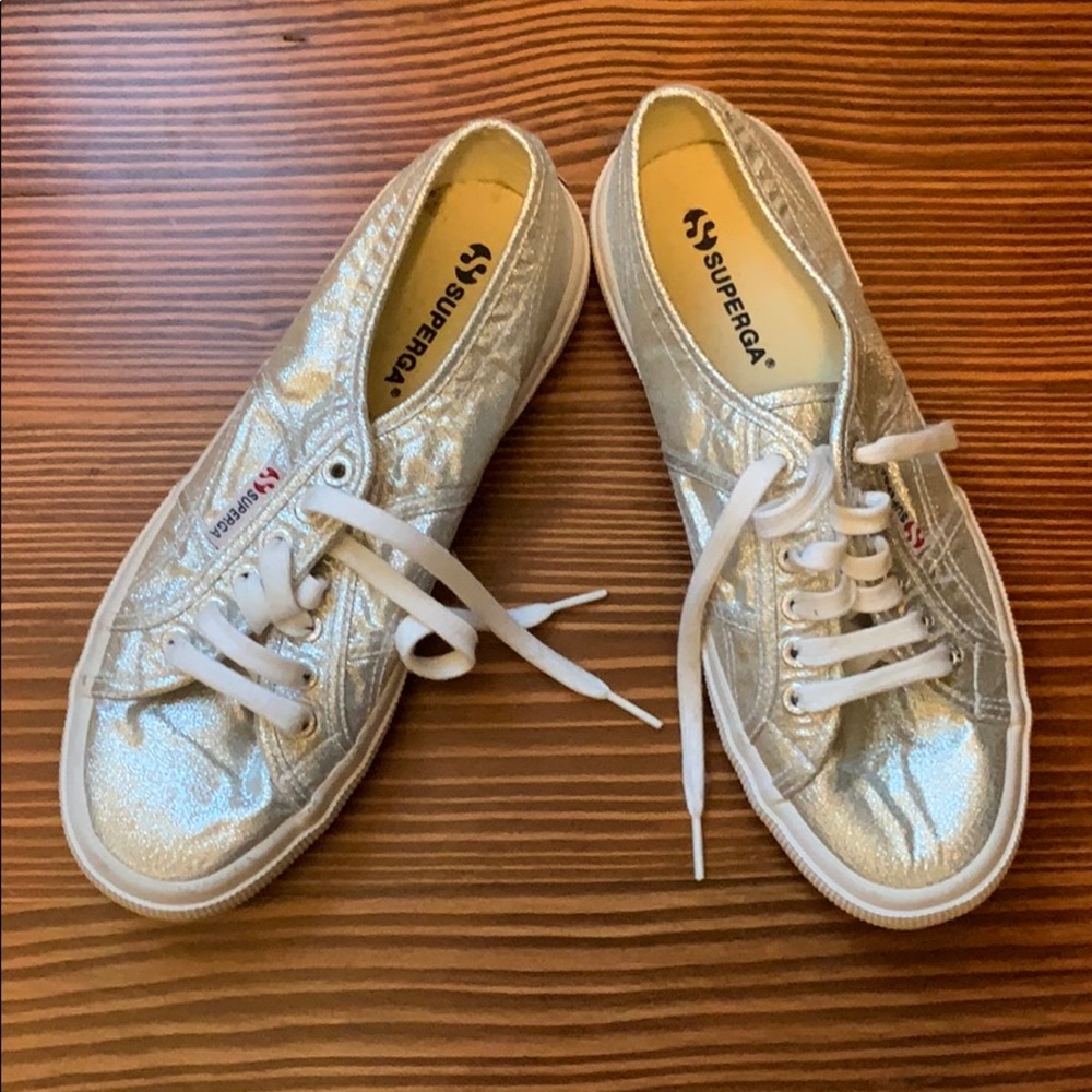 Superga Women's Gray 2750 Lamew Metallic Sneakers